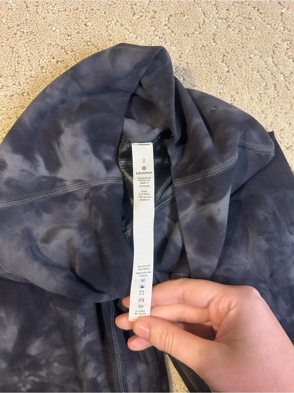 Lululemon Align High-Rise Pant 25 Black Diamond Dye Size 2